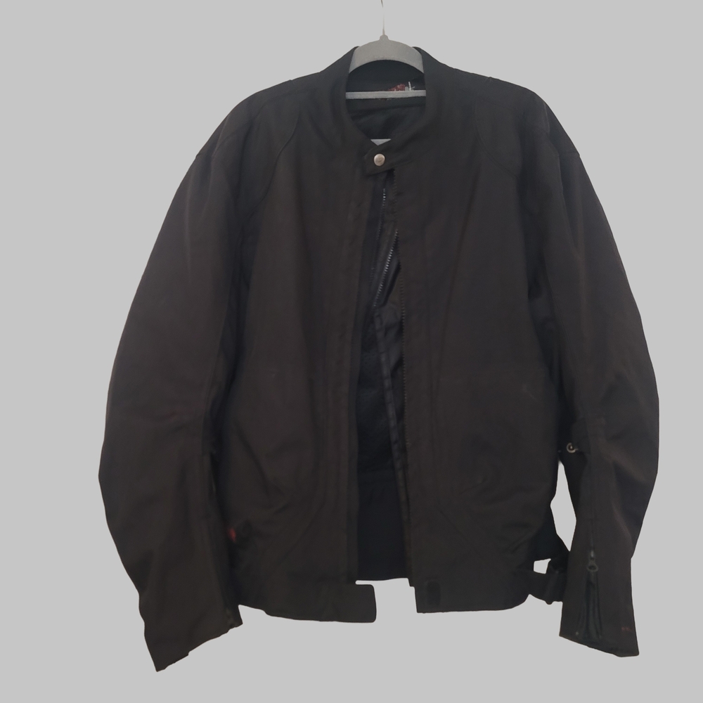Power Trip Motorcycle Jacket Black Textile Riding Jacket Armor Men’s Sm